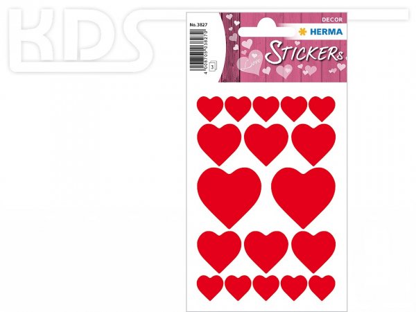 Herma Stickers 'Hearts', red