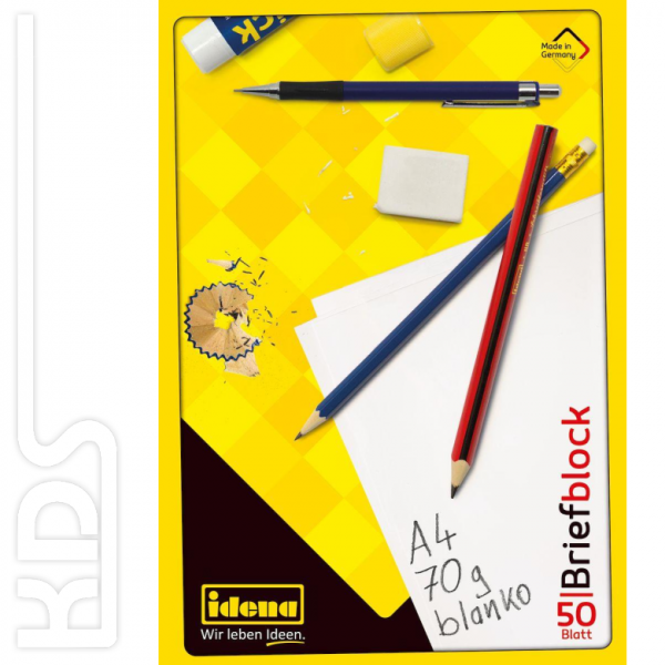 Letter pad A4 blank, Idena, 50 sheets, 70g / m²