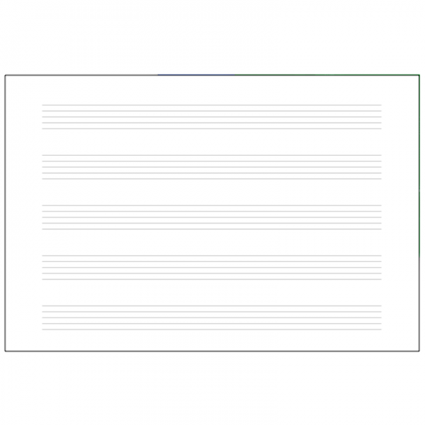 Oxford music book ruling 14, A5 landscape, 8 sheets