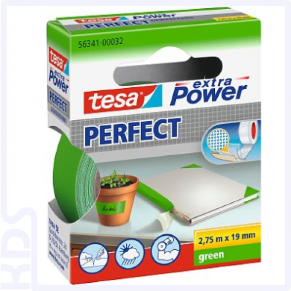 TESA Gewebeband extra Power Perfect, 19mm x 2,75m, grün