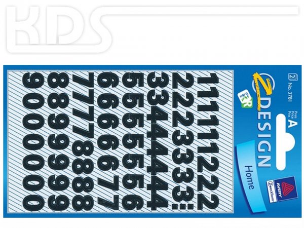 Z-Design Sticker Zahlenetiketten, 9.5mm, Folie
