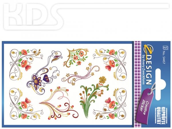 Z-Design Sticker 'Blumengirlanden', Papier, geprägt