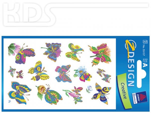 Z-Design Sticker 'Schmetterlinge' mit Goldprägung