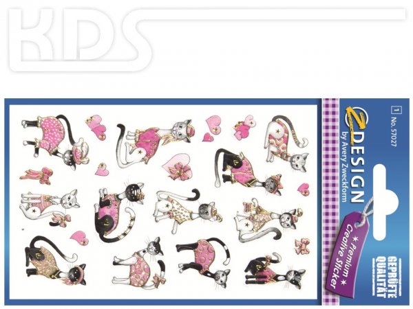 Z-Design Sticker Katzen, Premium Papier, geprägt