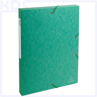 Elasticated Filing Box 40mm - Exacompta 50403E - Green