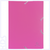 3 Flap Folder with Straps Opaque PP A4 - fuchsia