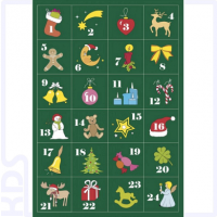 Herma Sticker 'Adventskalenderzahlen', beglimmert