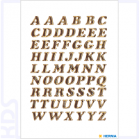 Herma Buchstaben, 8mm gold, glitzernd Prismaticfolie