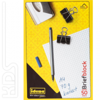 Letter pad A4 squared, Idena, 50 sheets, 70g / m²